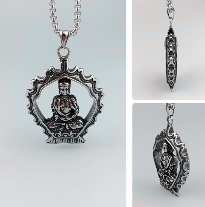 Custom Religious Guanyin Goddess of Mercy Pendant Necklace